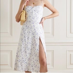 Reformation Joyce Floral Print Linen Midi Dress
